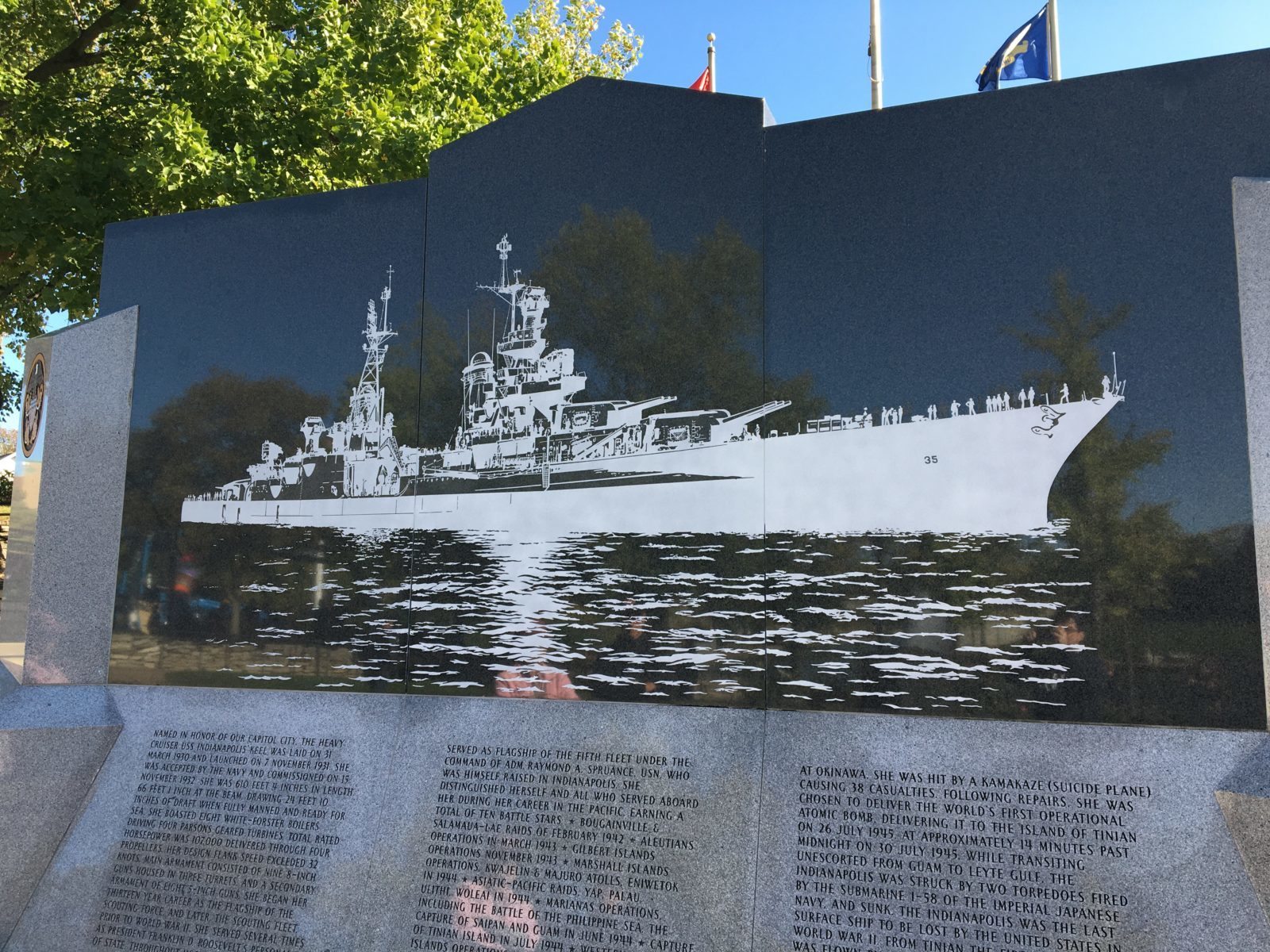 USS Indianapolis monument in Indianapolis, IN